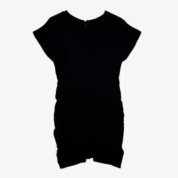 Badgley Mischka Draped Mini Dress Size L Black Embellished Glam Cocktail Holiday - Picture 2 of 2